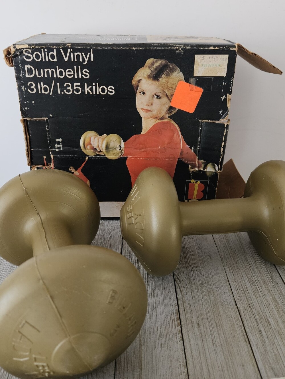 Vintage Pair of Billard 3lb Solid Vinyl Handheld Workout Exercise Weights 1985